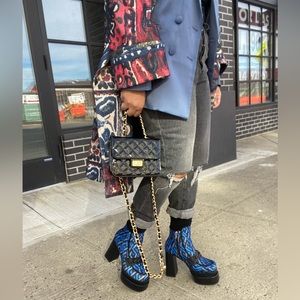 Platform Printed Booties